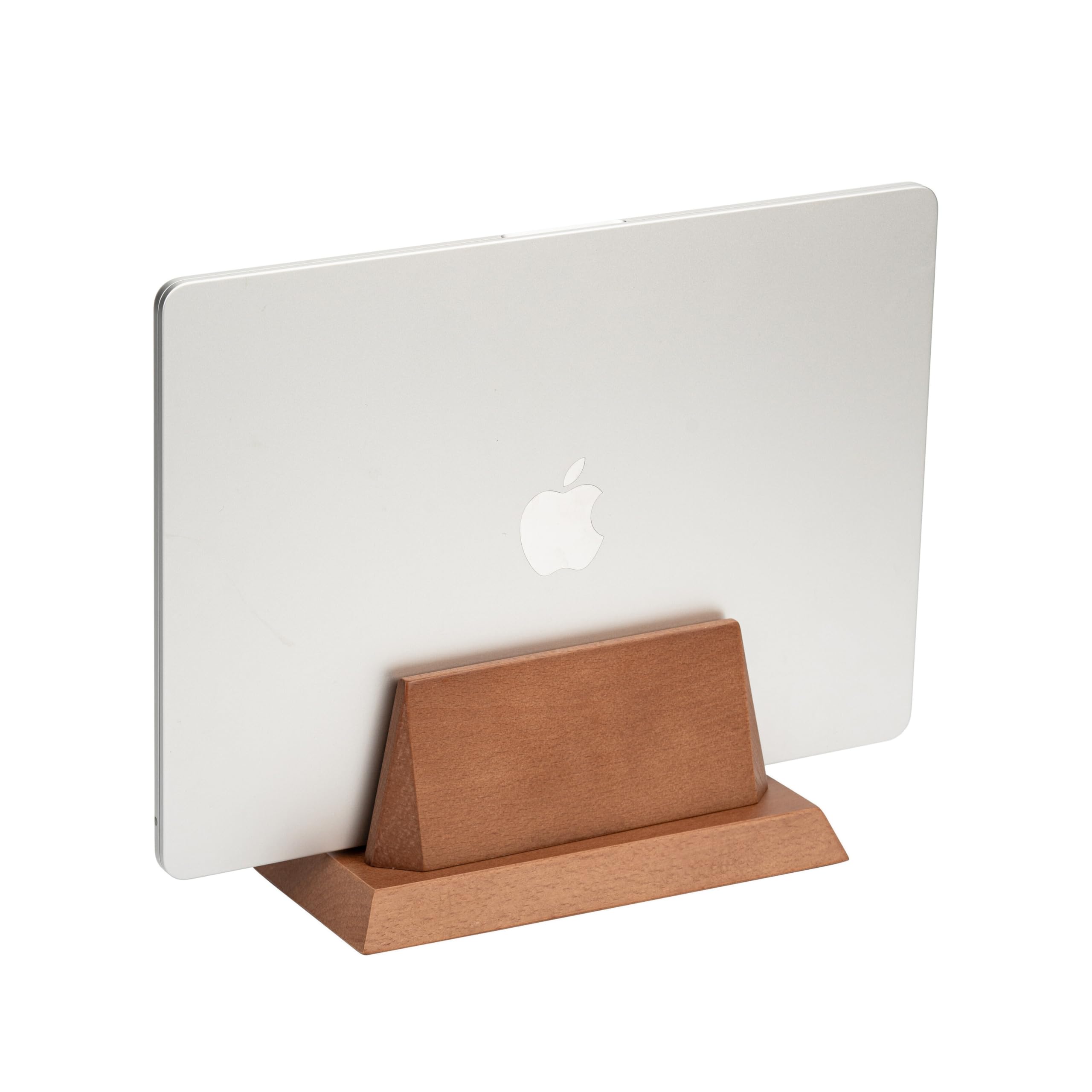 ZMARKRAFT Adjustable Vertical Laptop Stand Holder Compatible with All Laptops Solid Wood MacBook Stand Wooden iPad Holder Manually