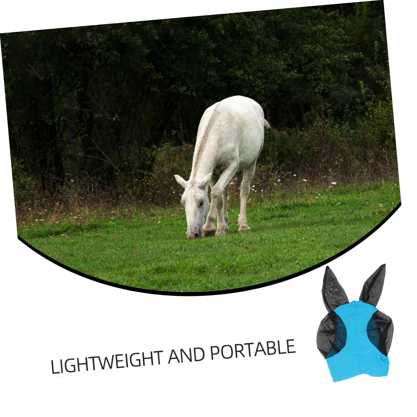 VANZACK 3 Pz Maschera per Mosche Cavalline Maschera Antimosche Mosca Cavallina Maschera da Cavallo Portatile Maschera per Il Viso del Cavallo Maglia Testa di Cavallo Rete