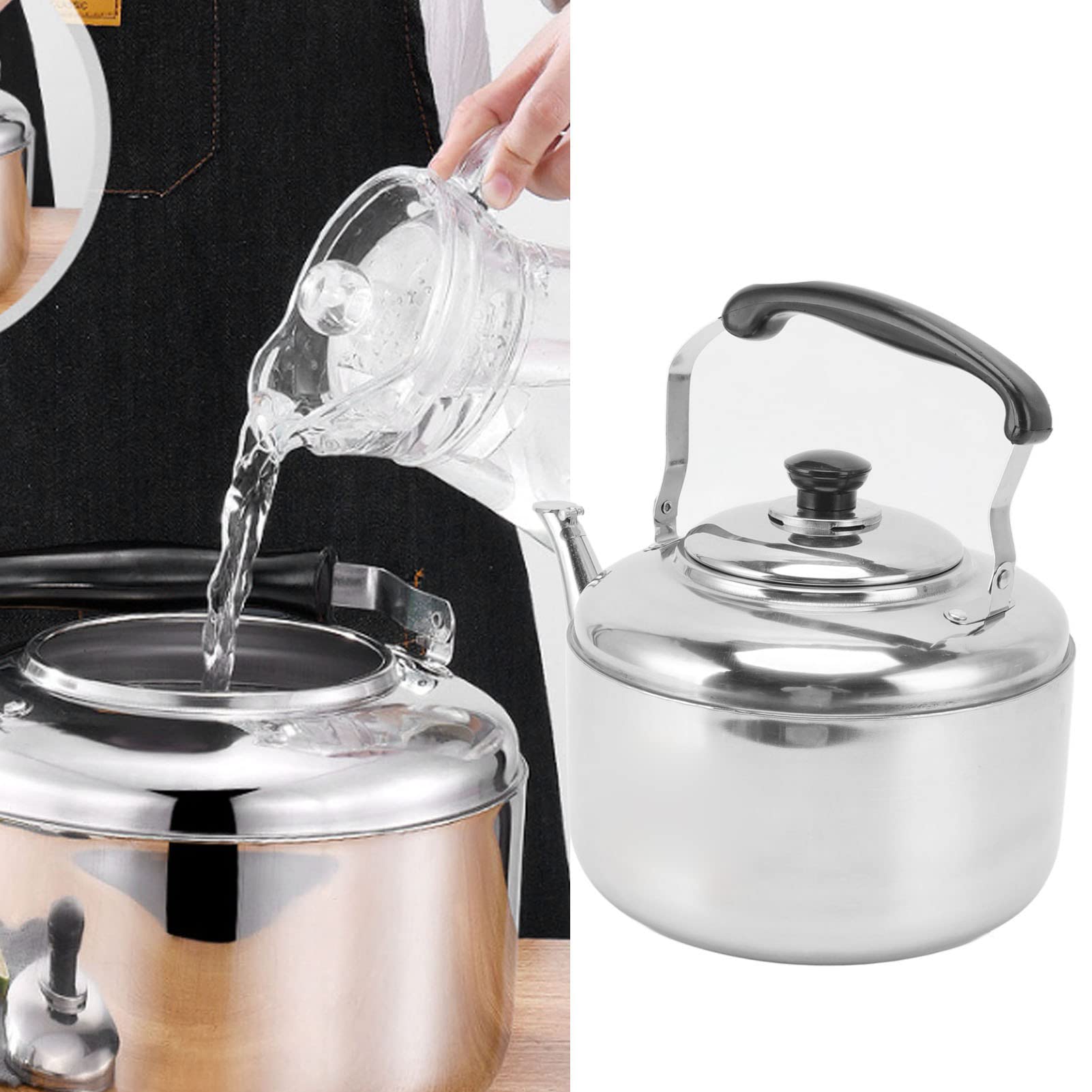 Naroote Bouilloire INOX, INOX Théières pour Cuisinière, 5.5L Bouilloire à Thé à ébullition Rapide avec Poignée Confortable pour Cuisinière à Induction pour Cuisinière à Gaz