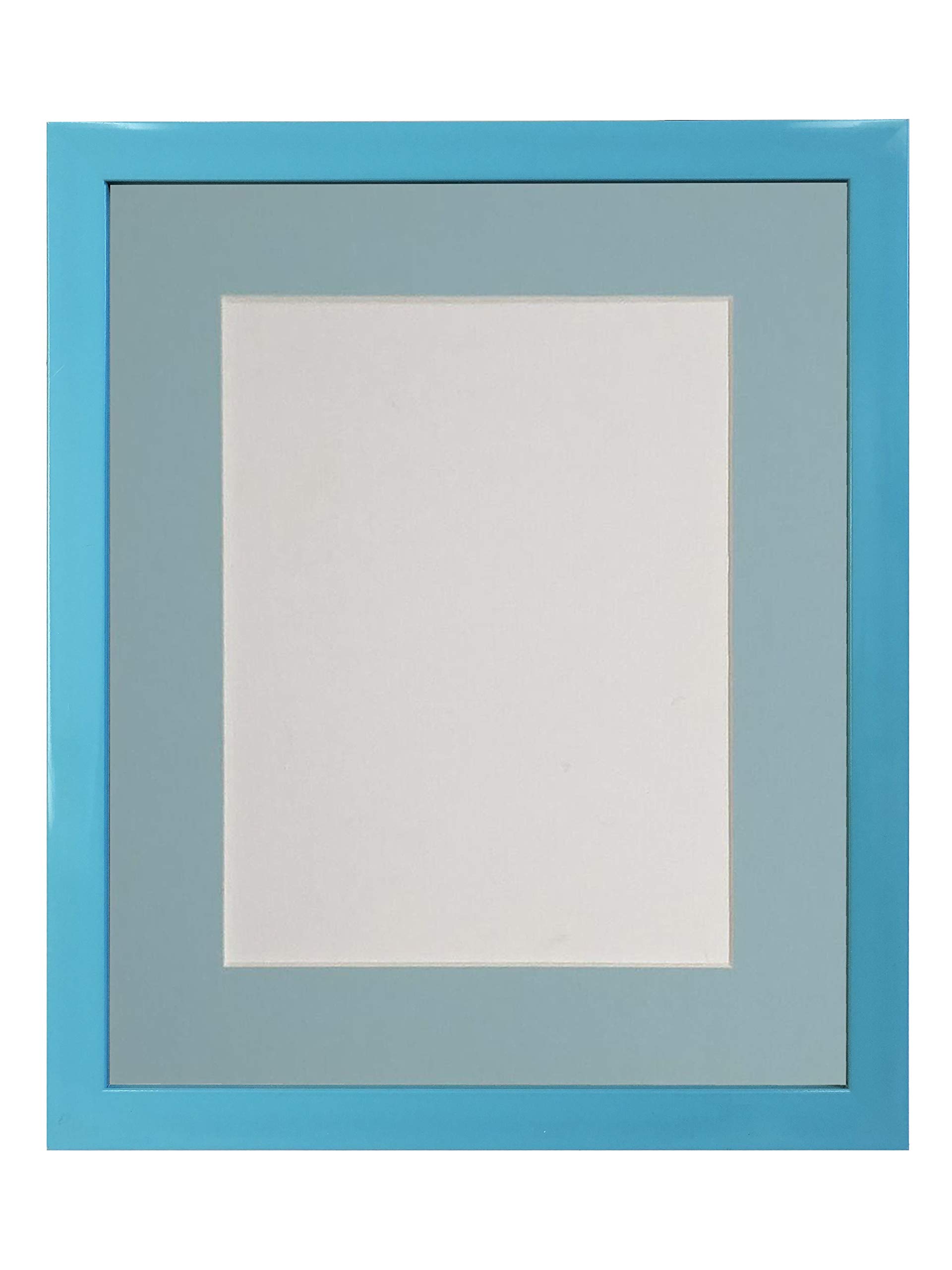 Cadre photo passe-partout bleu plastique rigide format A3 dimensions 20x16