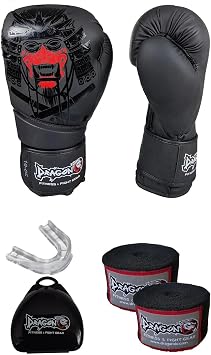 Dragon Do Yakuza Kick Boks Eldiveni  effaf Di lik Ve 3 5 Metre Elastik Bandaj 3L  Set Siyah 12 Oz