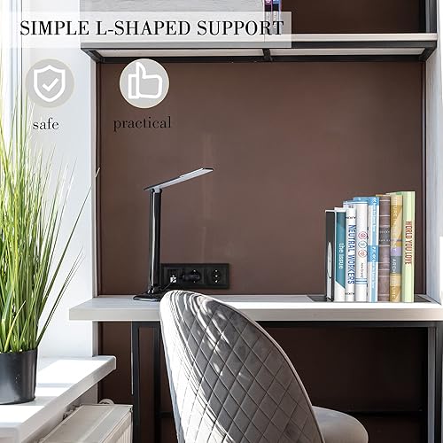 Miniatura 4 de Optomni Sujetalibros, soporte de metal resistente para libros, soportes de extremos de libros para decoración de estantes, hogar, oficina, escuela