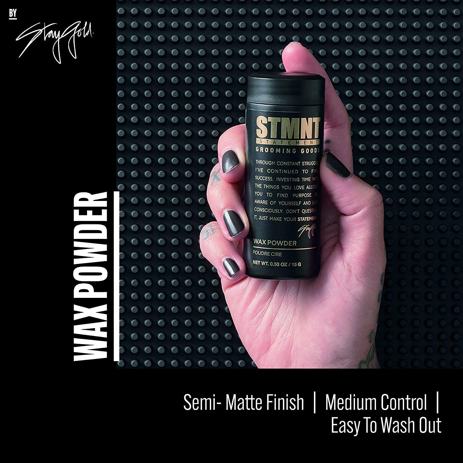 STMNT Grooming Goods Wax Powder, 0.53 oz, Semi-Matte Finish