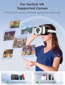 ترقية VR سماعة لنينتندو التبديل، تبديل OLED نموذج نظارات الواقع الافتراضي مع عدسات HD قابل للتعديل وحزام الرأس، Labo VR كيت نظارات 3 D التبعي