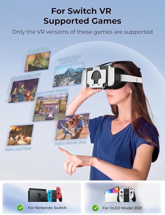 ترقية VR سماعة لنينتندو التبديل، تبديل OLED نموذج نظارات الواقع الافتراضي مع عدسات HD قابل للتعديل وحزام الرأس، Labo VR كيت نظارات 3 D التبعي