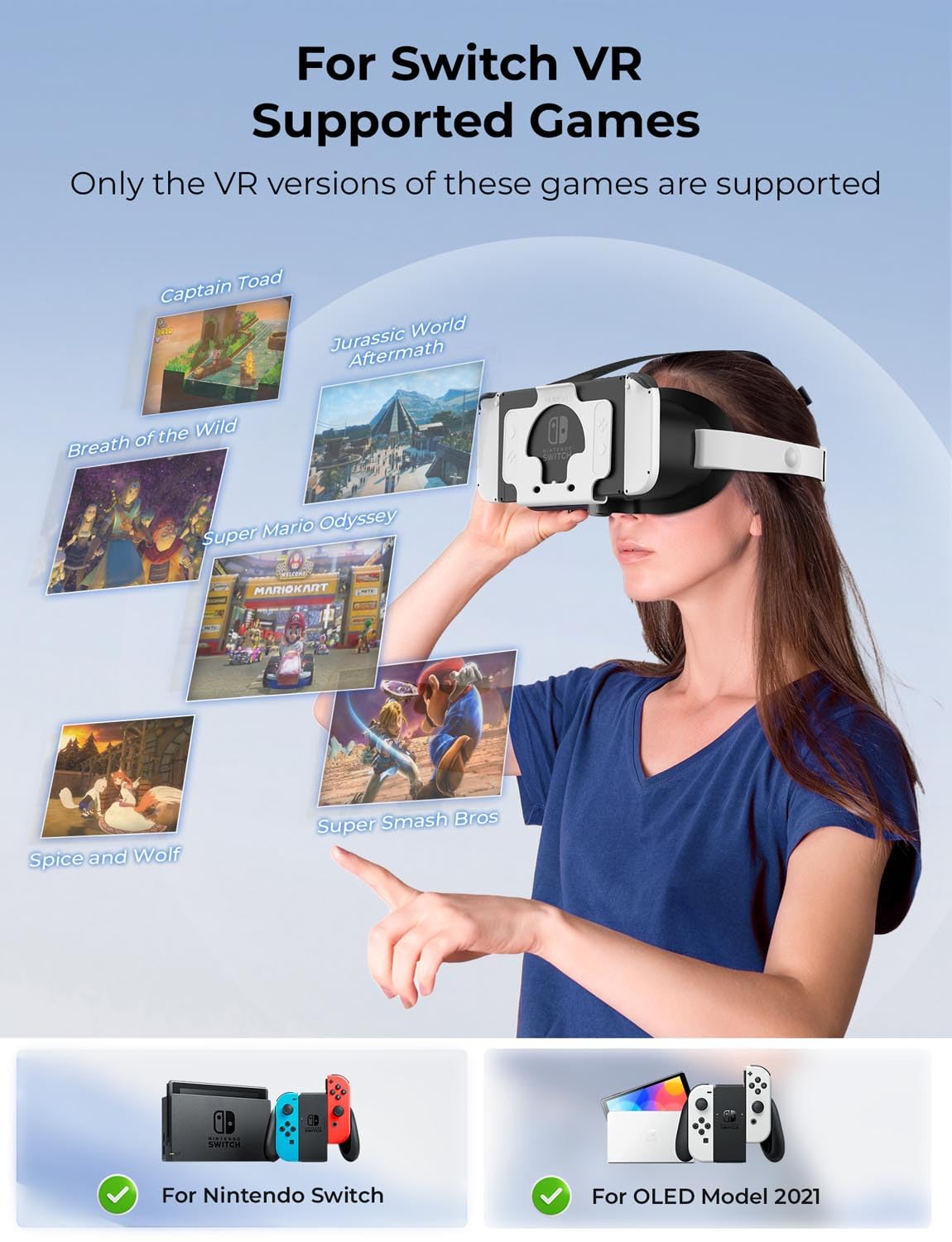 Casque VR amélioré pour Nintendo Switch, Switch OLED Model Virtual