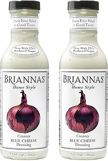 BRIANNAS - Home Style Creamy Blue Cheese Dressing – Fine Salad Dressing made with Premium Ingredients - Gluten Free & Low Sugar Dressing - 12 oz. Bottles - 2 Pack