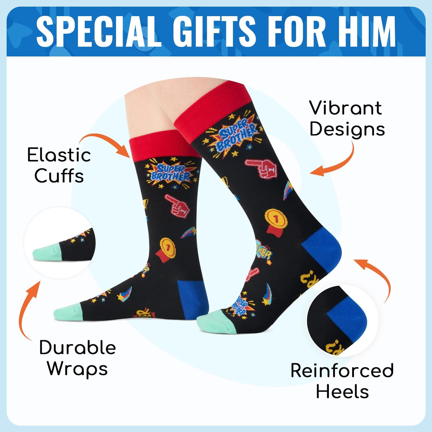 HAPPYPOP Funny Socks for Him - Gifts for Uncle Dad Husband Brother, Novelty Socks for Men - Image 3