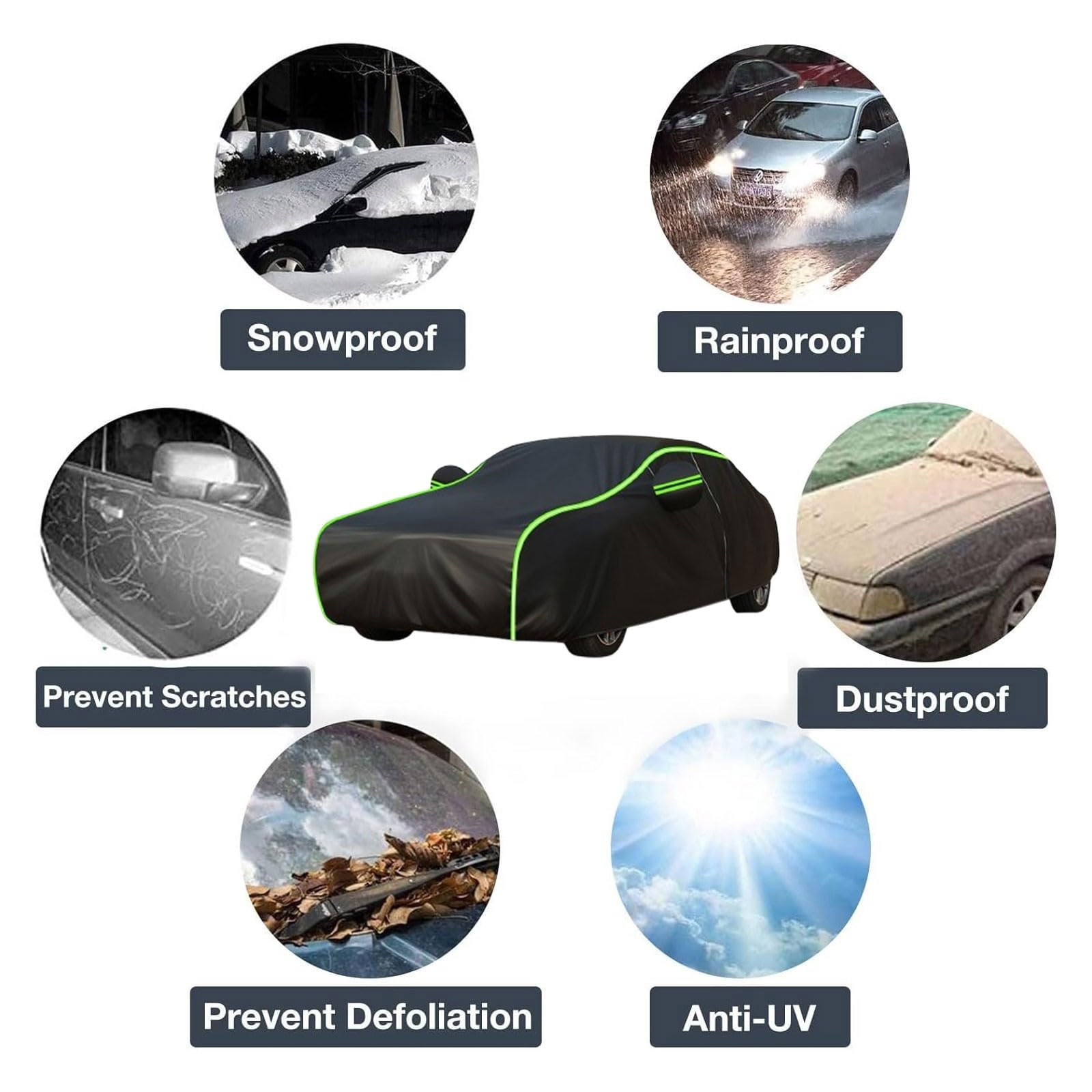 Autoabdeckung für V-W Karmann GHIA Auto Abdeckplane Vollgarage Outdoor Auto Abdeckplane Autoabdeckung Winter Wasserdicht Regen Sonne Staub UV Schutz