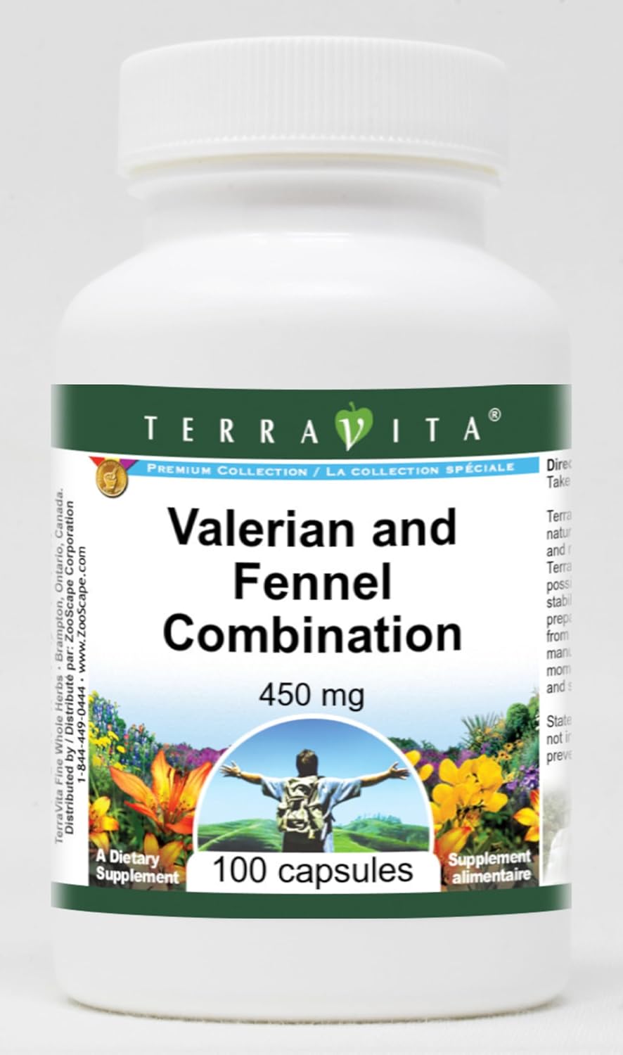 Valerian and Fennel Combination - 450 mg (100 Capsules, ZIN: 513482) - 3 Pack