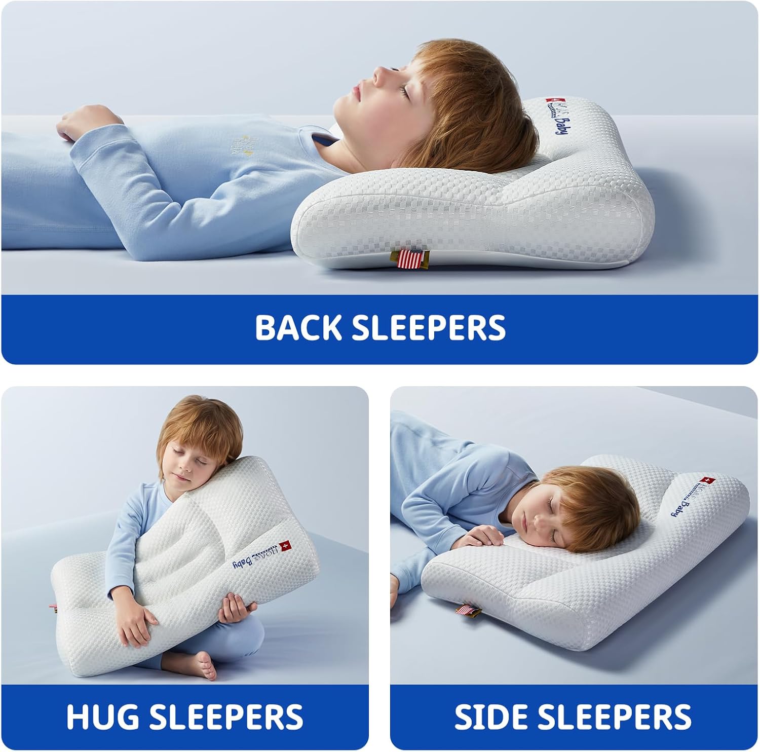 Toddler Pillow, Breathable & Cozy Machine Washable Kids Pillow, 21.6x13.8 Ergonomic Children Pillow for Boys and Girls Aged 3-8 (Height 2) - Image 6