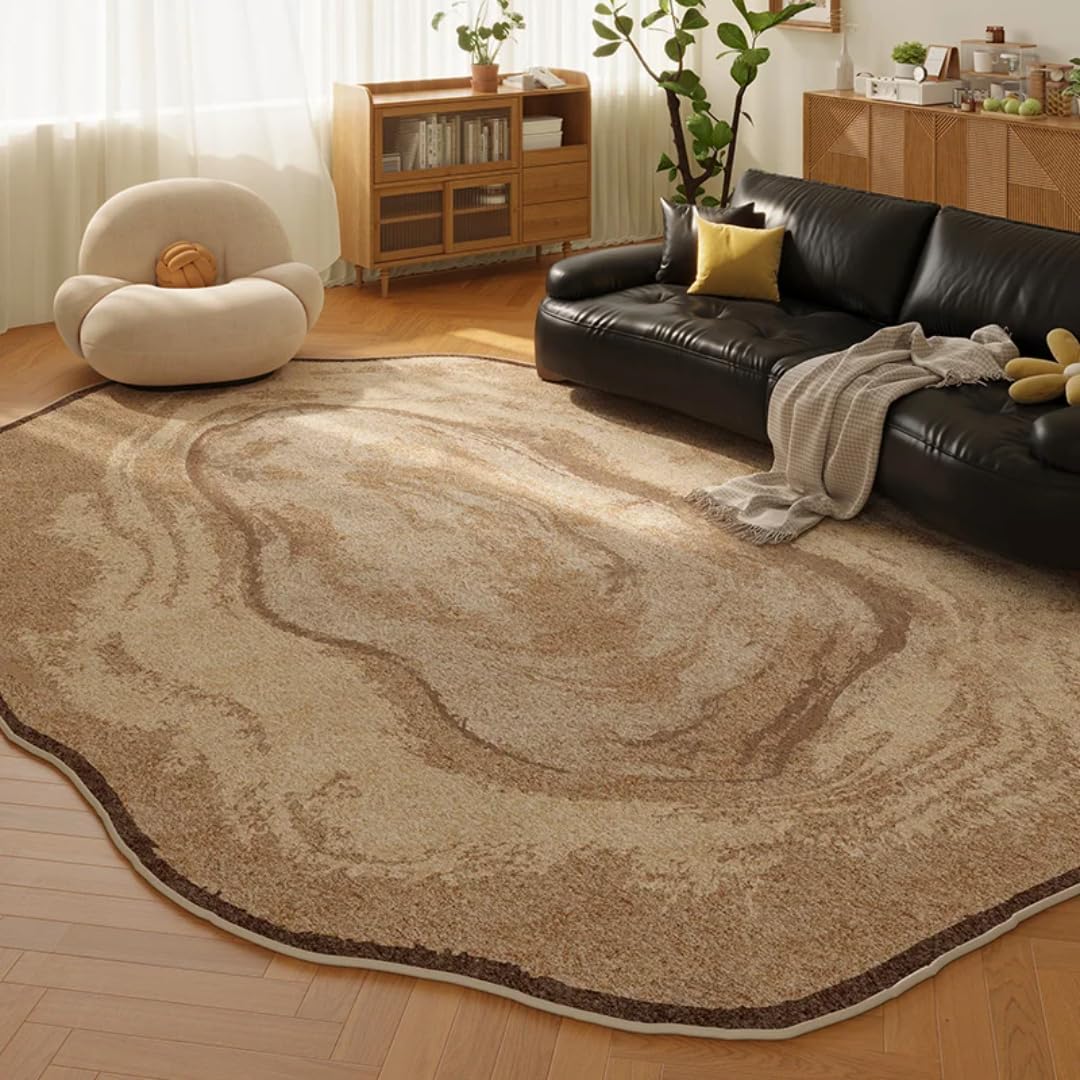 Tapis de style rétro irrégulier épais en peluche moelleuse salon