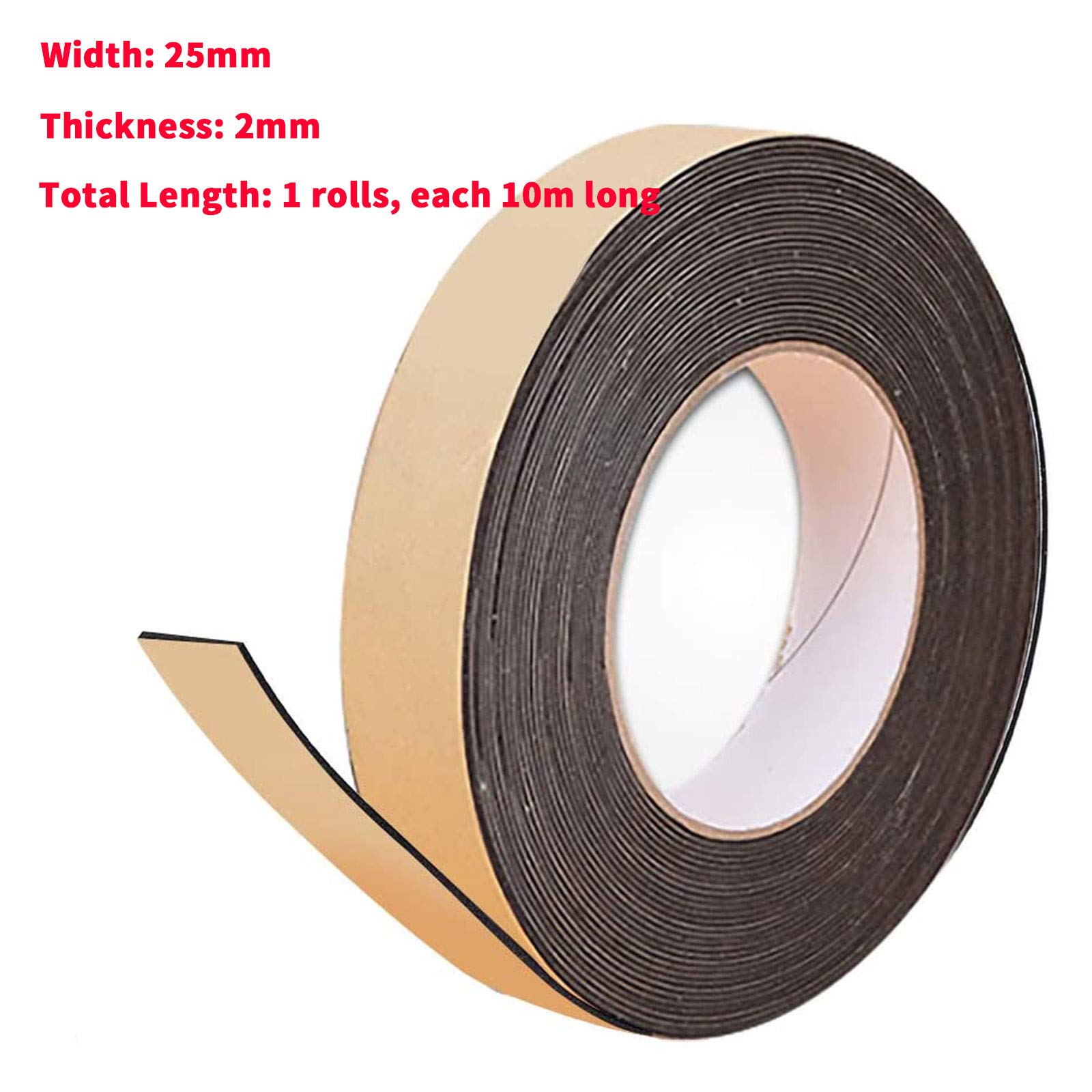 Inwee Nastro Schiuma Autoadesivo Per Guarnizione Finestre - 25mm X 3mm X 10m, Isolante E Antispiffero - Foto 4