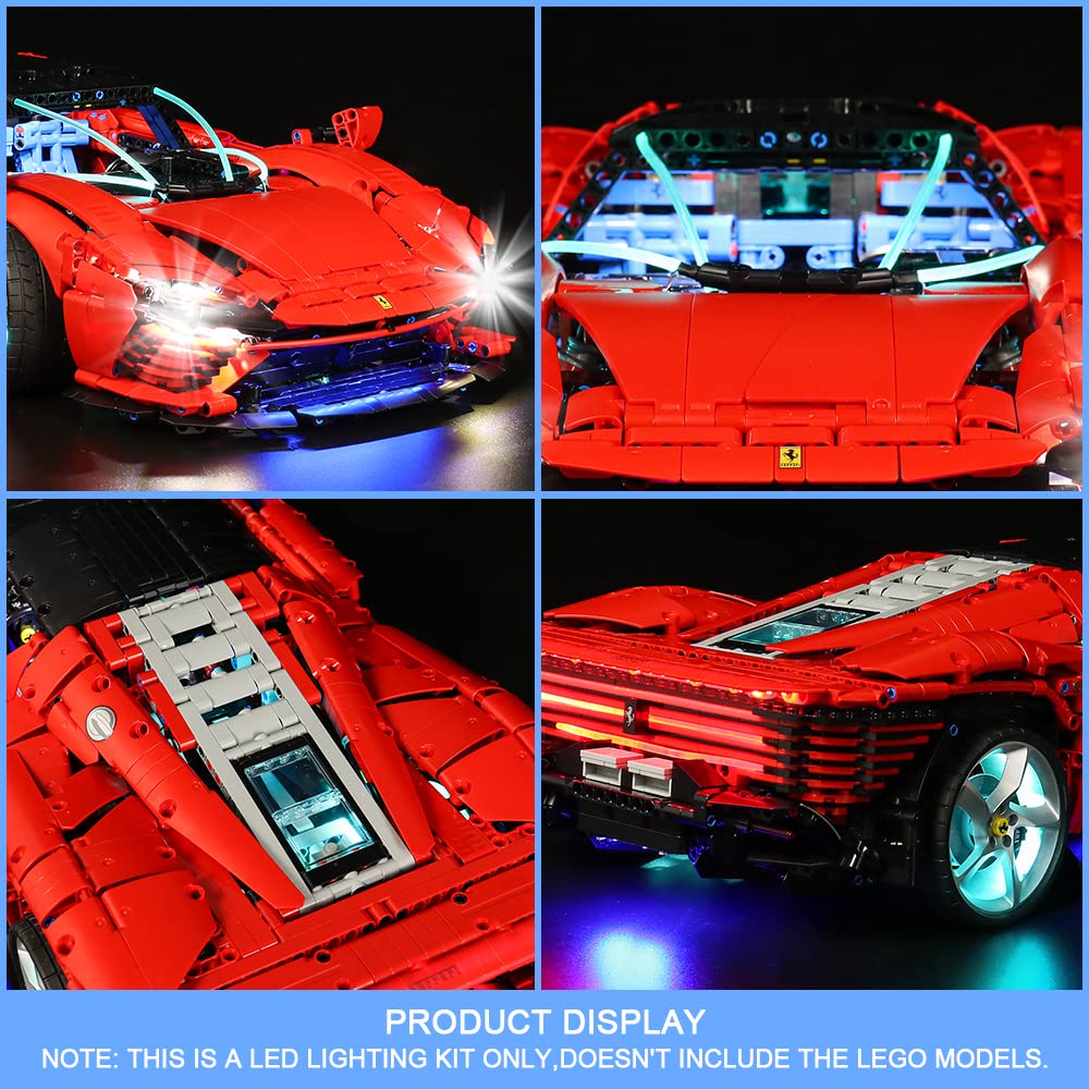 Lego Ferrari Daytona SP3 için Led Işık Seti, Lego 42143 Lego