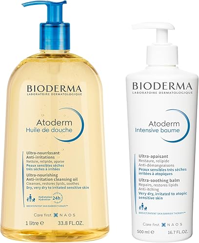 Bioderma - Atoderm - Cleansing Oil and Intensive Balm, Very Dry Sensitive Skin Bundle