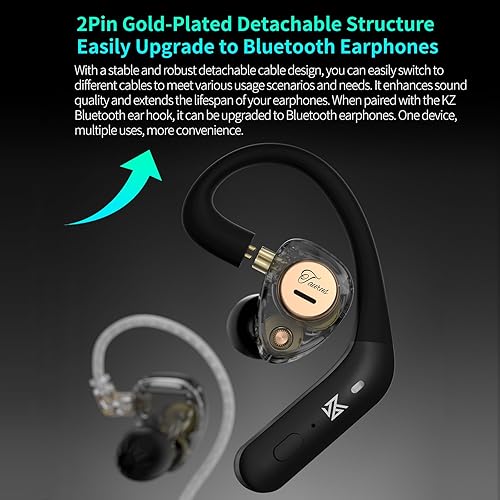 Miniatura 8 de KZ EDX PRO - Auriculares con cable estéreo de alta fidelidad con graves pesados, apto para audiófilo, 1DD nuevo controlador dinámico de 0.394