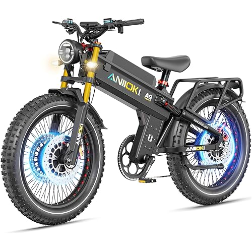 ANIIOKI 6000/7000W Dual Motor Electric Bike,46MPH 300Miles Long Range eBike,60/72V 70Ah/80Ah Battery,7-Speed,26×4.8" Fat Tire Electric Bicycles