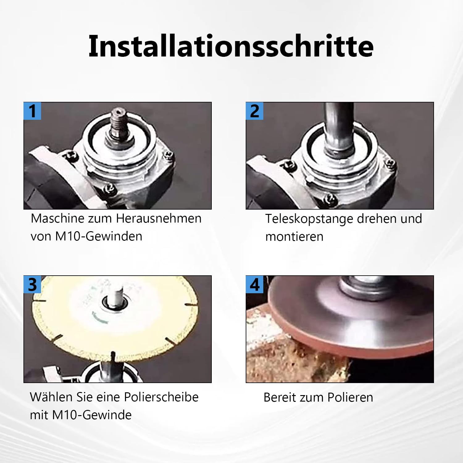 6-tlg. Winkelschleifer Verlängerungen - M10 Gewinde Für Schwer Erreichbare Stellen