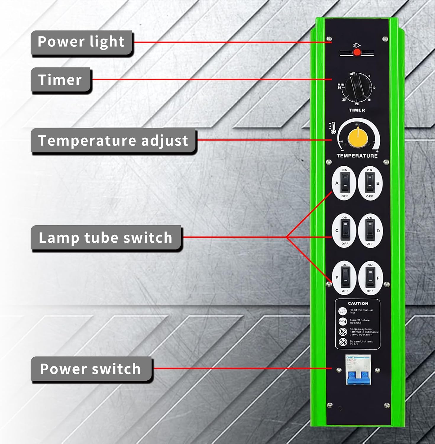 Solary Baking Infrared Paint Curing Lamp, 6KW 220V Short Wave Infrared Heat Light for Paint Drying, Auto Film, Body Repair