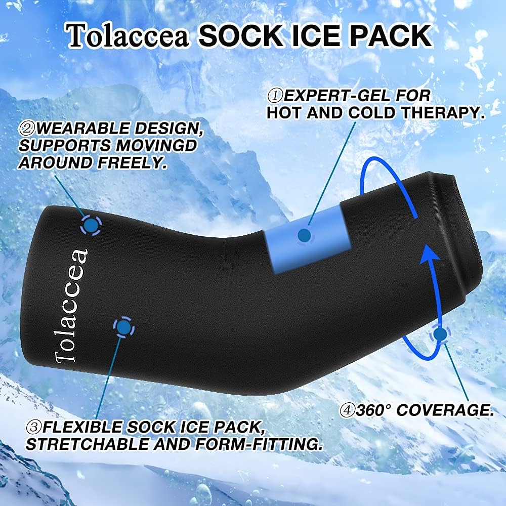 Tolaccea Flexible Cold Pack Sleeve Blue M & Ankle Ice Pack Wrap