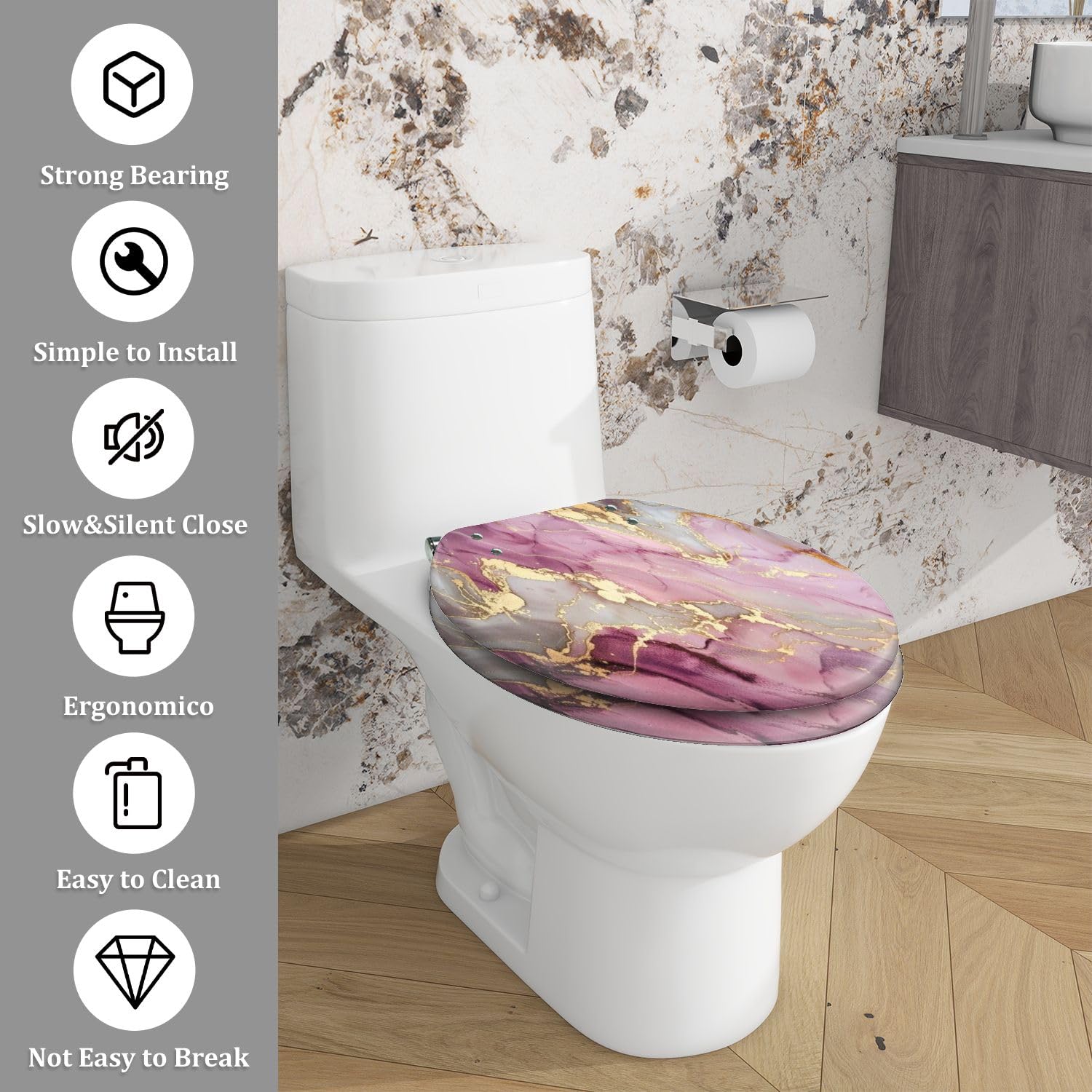 Langer WC-Sitz für Badezimmer