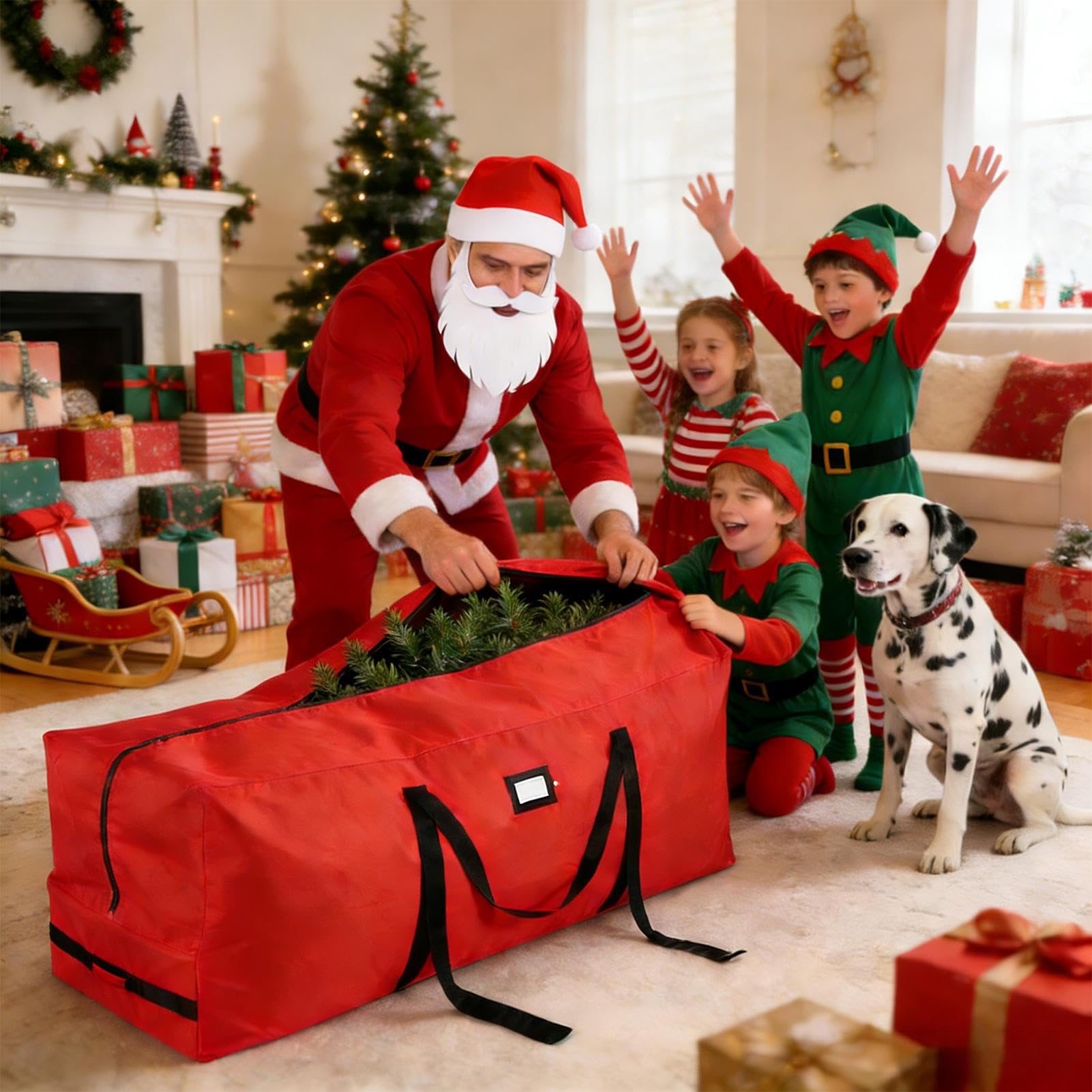 Sacco per Conservazione Albero Organizzatore Resistente Con Ruote E | Sacca Impermeabile Per Albero Di Natale Per Imballaggio, Trasloco, Abbigliamento, Casa, Soffitta, Garage E Vacanze