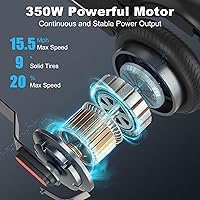 Vista 2 de Caroma Electric Scooter Adults, 350W/500W Motor, Top Speed 20/25 Mph & 30 Miles Range, 8.5" Solid Tires, Cruise Control E Scooter for Adults