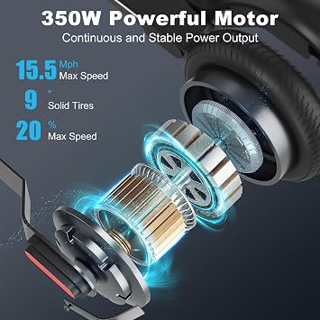 Caroma Electric Scooter Adults, 350W/500W Motor, Top Speed 20/25 Mph & 30 Miles Range, 8.5 Solid Tires, Cruise Control E Scooter for Adults