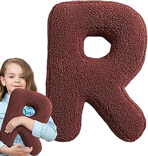 Genérico Cojín con Inicial,Almohadas con Letras del Alfabeto, Cojín con Letras, Cojín con Forma de Letra Inicial para sof...