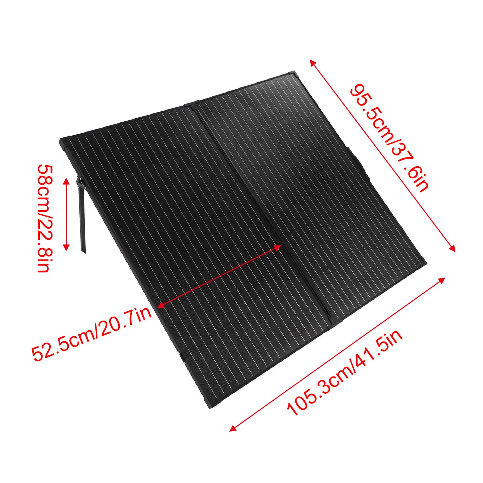 Fdit 200W Przenośny Panel Słoneczny ze Składanym Kontrolerem ładowania Słonecznego do Kamperów, Kempingu, Pieszych Wędrówek, żeglarstwa 200W Wodoodporny Zestaw Paneli Stacja Zasilania