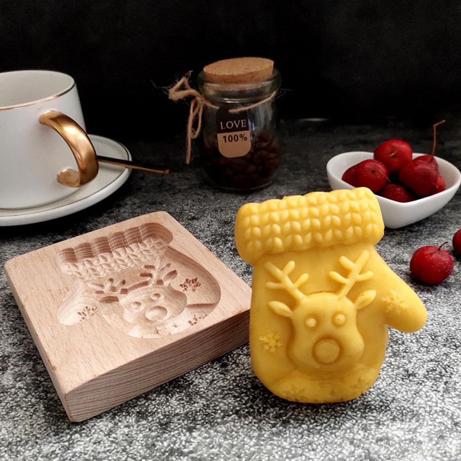 Ausstechformen aus Holz, Lebkuchenform, lustiges Tier, Weihnachtsplätzchen, Backzubehör für Zuhause, Bäckerei (3–5 Stück) (Christmas-B)