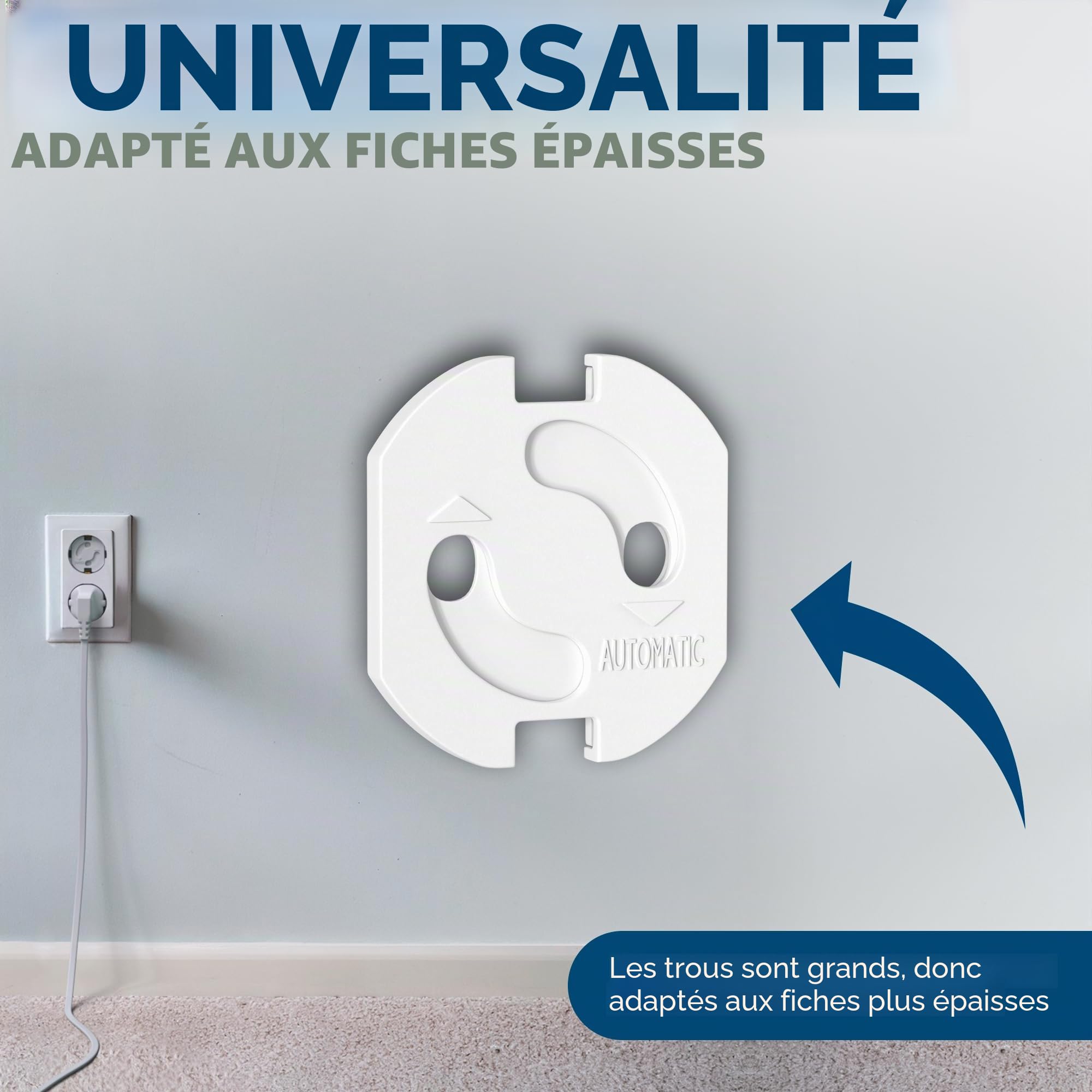 Hoffenbach Lot de 20 prises de courant avec mécanisme rotatif - Protection pour bébés et enfants - Protection de prise pour éviter les accidents et les chocs électriques - Prise de courant - Blanc