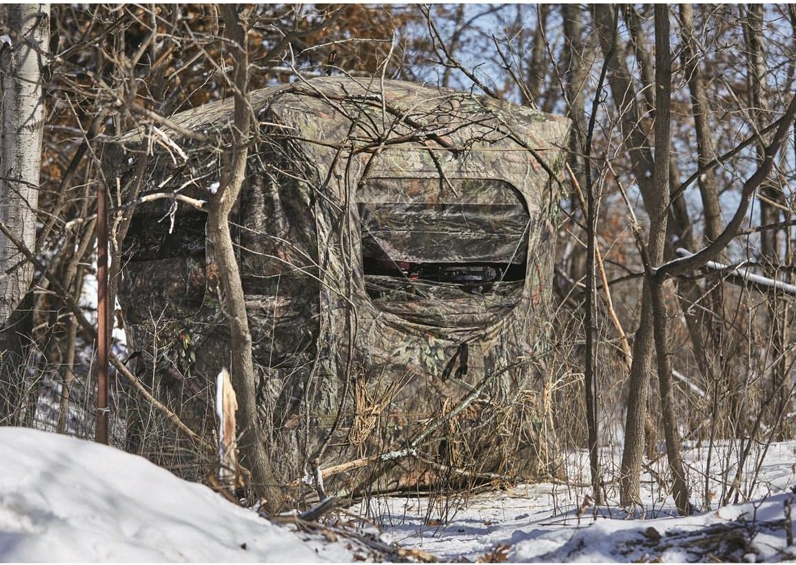 Guide Gear Field General 4-Star Hunting Ground Blind with Snow Support Pole, 1 Man Person Tent, Turkey, Duck, Deer Hunting Gear Equipment Accessories, Mossy Oak Break-Up Country : Sports & Outdoors