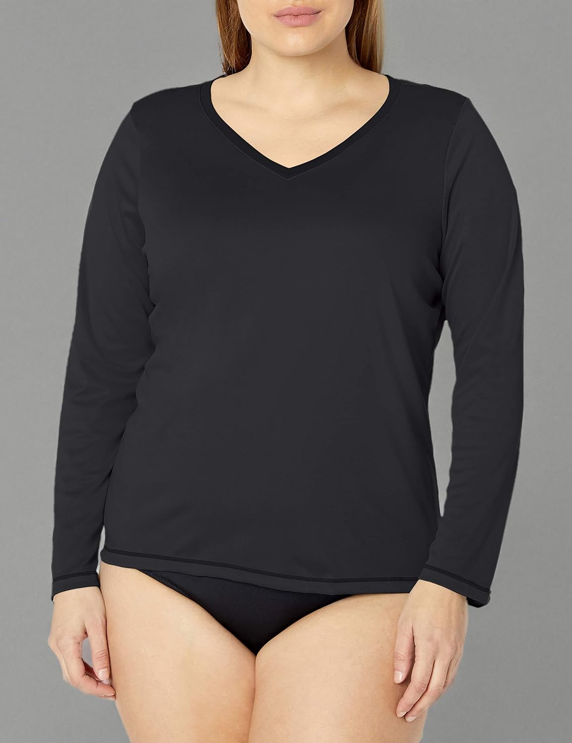 Kanu Surf Women's Plus-Size Solid UPF 50+ Long Sleeve Swim Shirt Rashguard