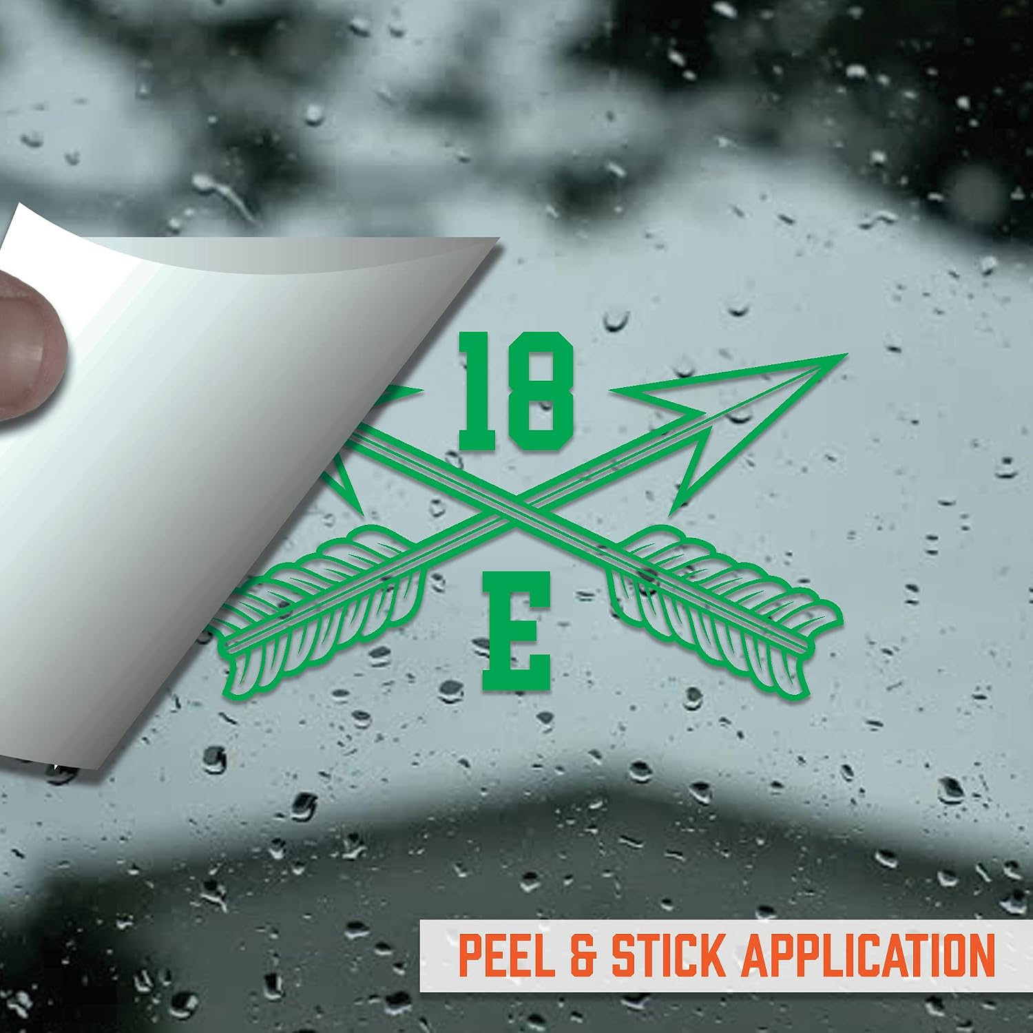 10-Pack Inkfidel 18E Special Forces Communications Sergeant Crossed Arrows Vinyl Decal (Green)