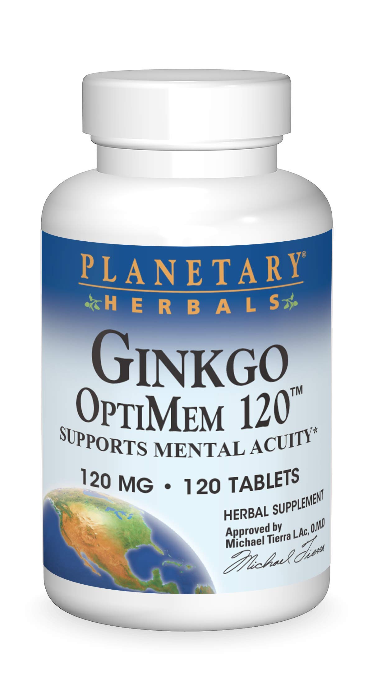 Planetary Herbals Ginkgo OptiMem 120, Supports Mental Acuity