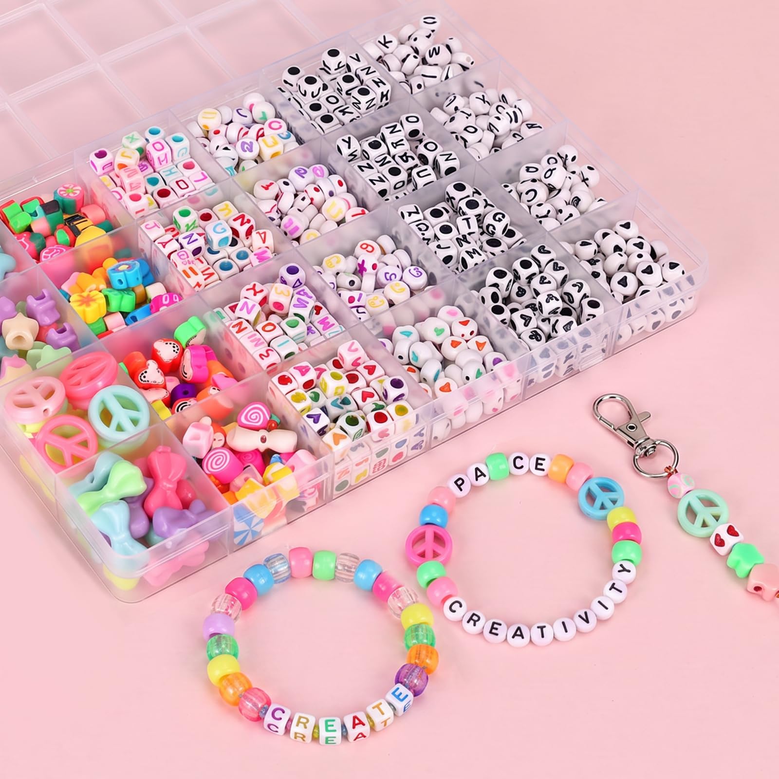 5 scatole 96 colori 3300 pezzi perline pony kit per la creazione di