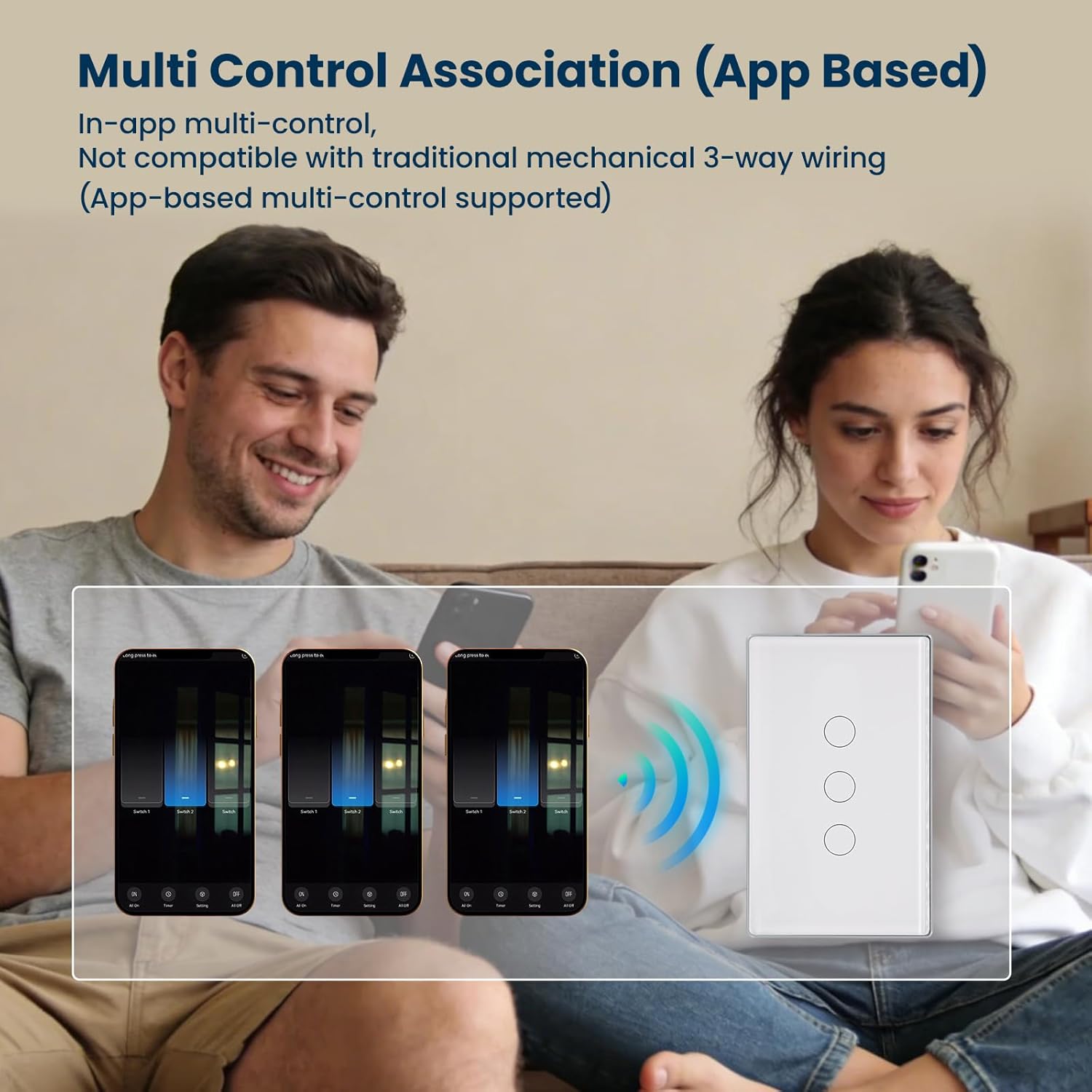 Smart Light Switch,3-Button,Aluminum Frame, Neutral Required,2.4GHz, Tuya Smart Life App,Voice Control,2.5D Curved-Edge Tempered Glass Panel,White 8 71CFmJd0vrL. SL1500