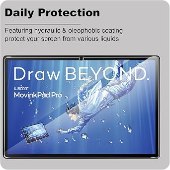 KZIOACSH 2 Pack Screen Protector for Wacom MovinkPad Pro Tablet 14 Inch, Ultra Clear 9H Hardness Touch Sensitive Anti-Scratch Anti-Fingerprint Protective Tempered Glass Film
