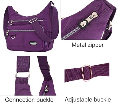JiaYou Women Nylon Croosbody Bag Casual Hobo Bag fit for Shooping Travel