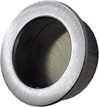 30mm Round Flush Finger Pull Sliding Door Satin Chrome   Pack of 1