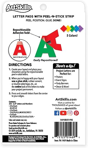 Miniatura 2 de ArtSkills Letras de póster de 2.5 pulgadas para proyectos de tableros de pósteres, tablones de anuncios de aula, suministros de fabricación de