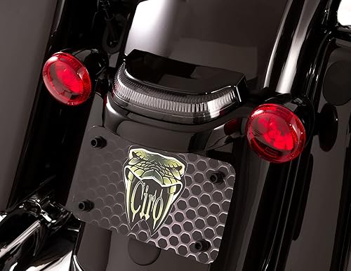 CIRO Luz trasera LED de corona con tecnología Lightstrike NEGRO con lente de humo ligero para motocicletas