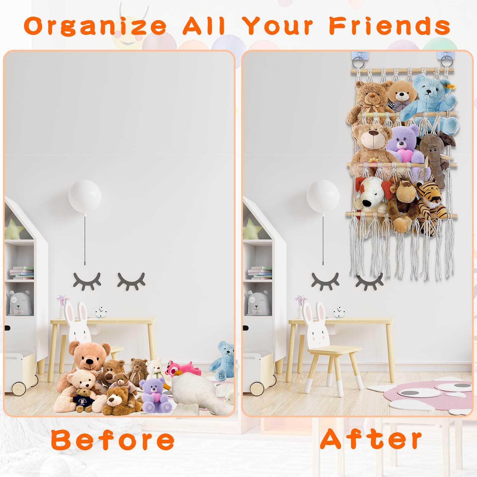 Organizador peluchess,Hamaca de Juguete,almacenaje peluchess,3 Capas Hamaca de Juguete para Animales de Peluche,Stuffed Animal Storage para Guardar Juguetes de peluchess