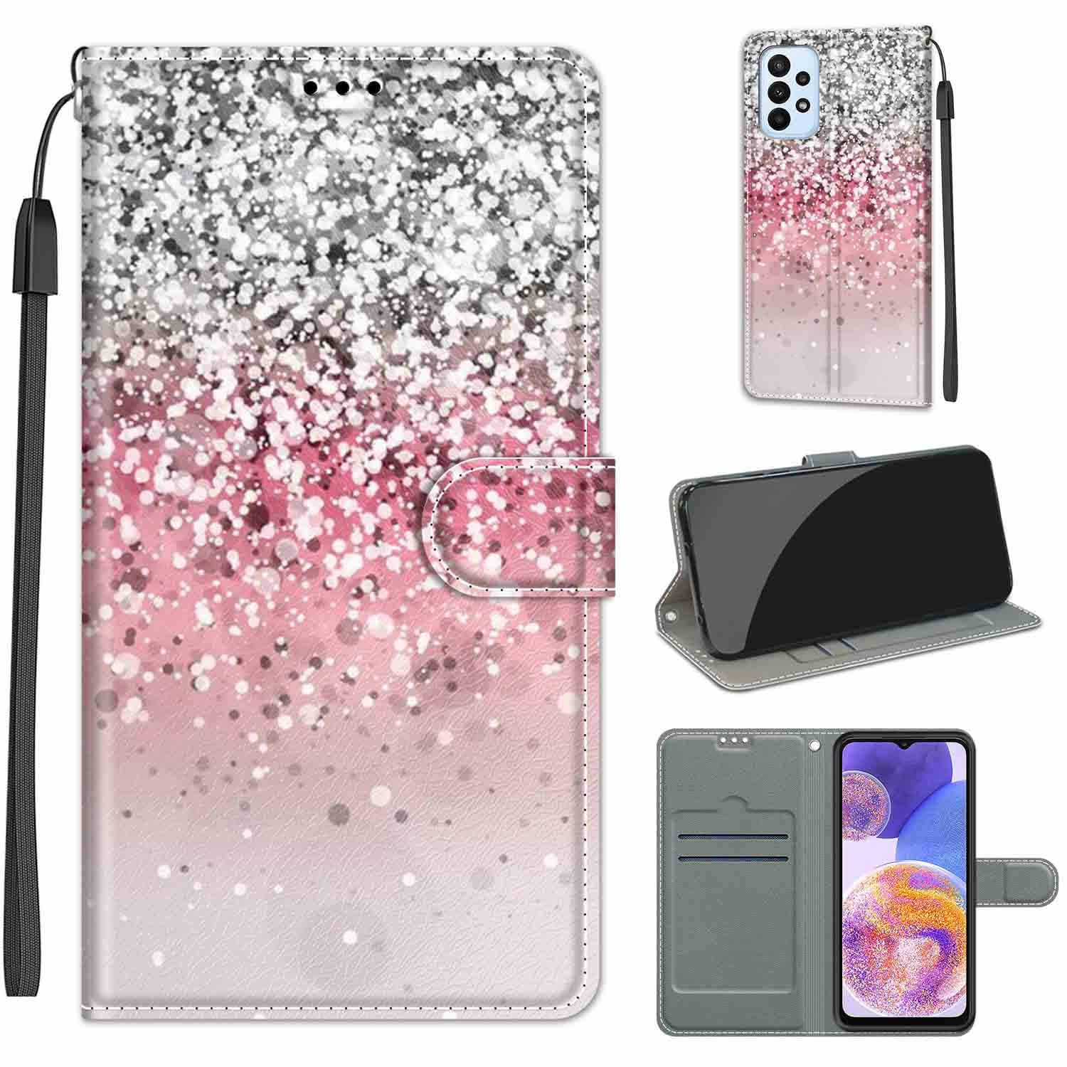 Funda para Samsung Galaxy A23 5G / M23 5G / F23 5G Carcasa, Case Samsung Galaxy A23 Funda Libro con Tapa Piel Case Flip Cuero,Cierre Magnético Antichoque - Rosa