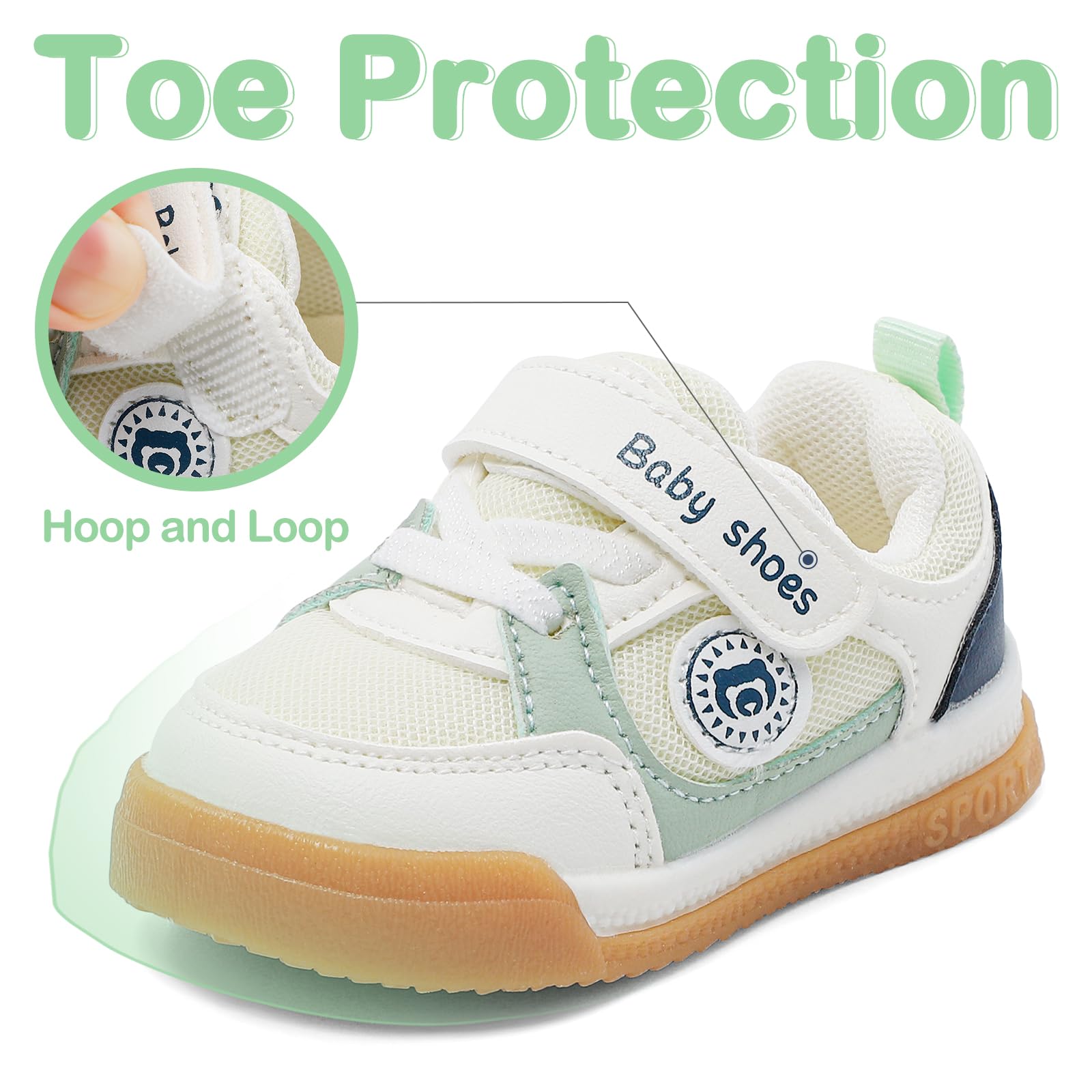 MASOCIO Scarpe Primi Passi Bimbo Bimba Scarpe Neonato Bambino con Suole Gomma Morbido Antiscivolo