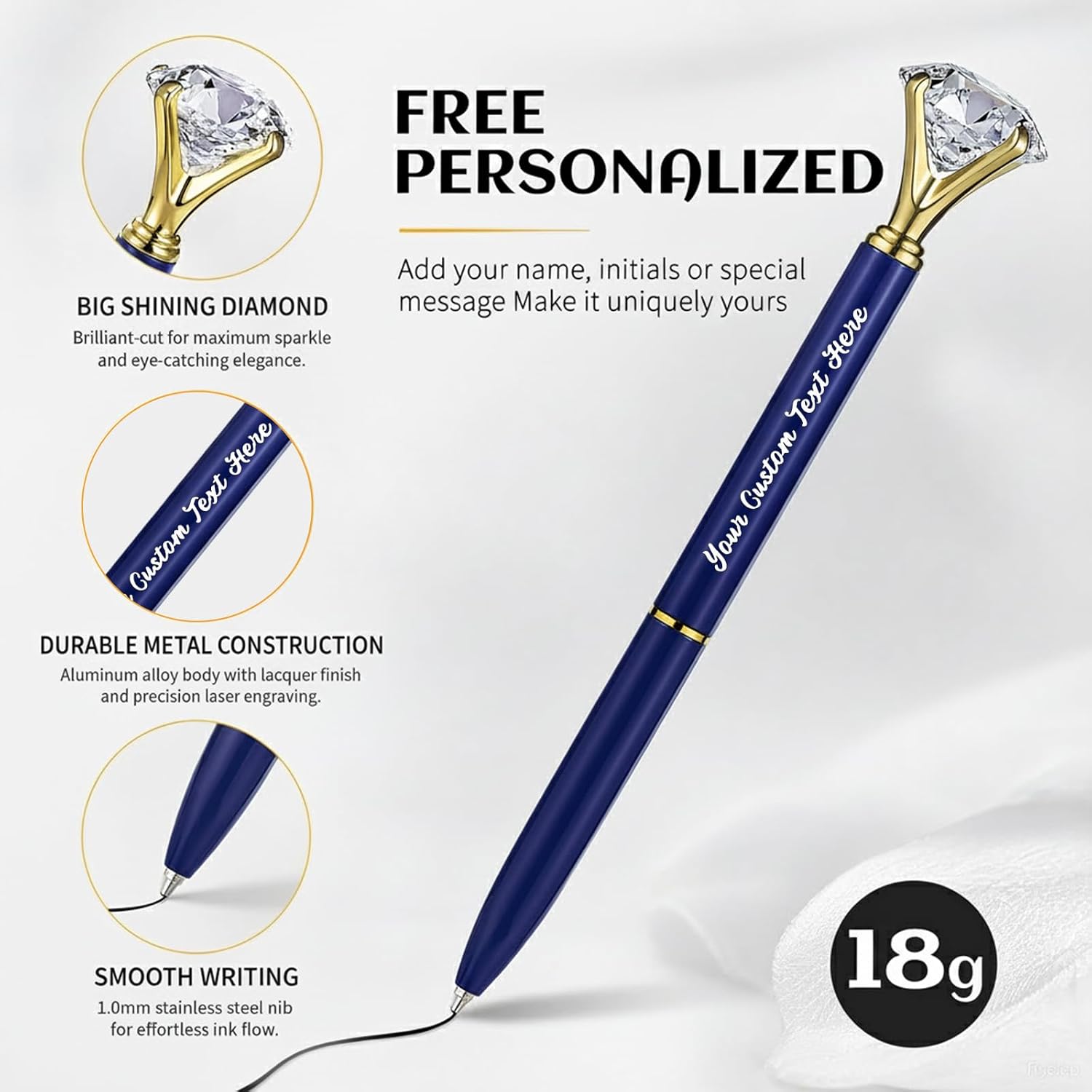 HISHER Diamond Pens Gift Pen Set for Writing - Fancy for Girls, Crystal Jewel Cute for Women, Girly Ballpoint Pen