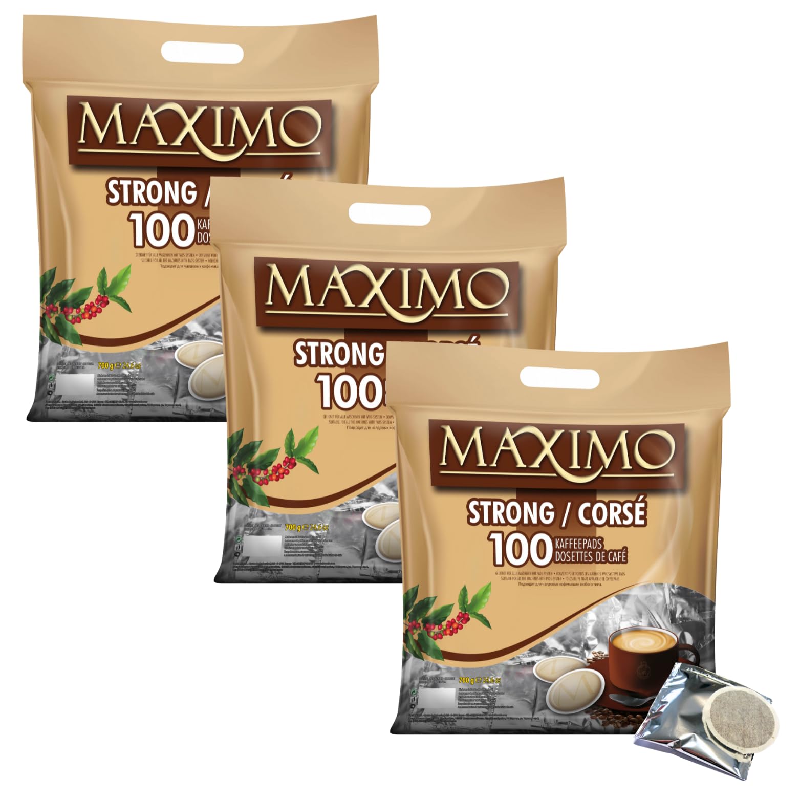 MAXIMO Corsé - 300 dosettes individuelles de café compatibles SENSEO