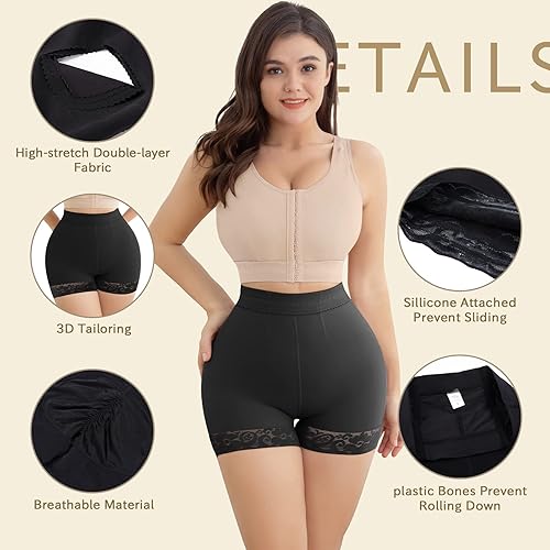 Miniatura 5 de KELLYLEE Pantalones cortos de ropa interior con control de abdomen para mujer, de cintura alta, moldeadores de glúteos, pantalones cortos