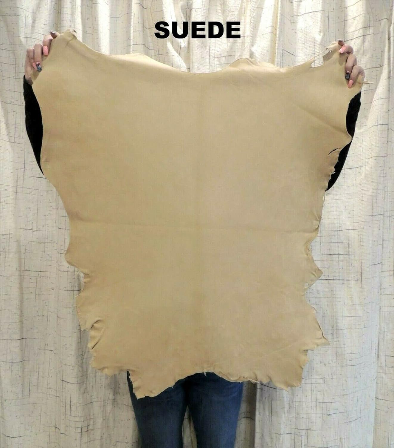 Real Tanned Braintan Deer Suede Leather Hide - Native Crafts 6-7 SQ Ft (2-3oz)